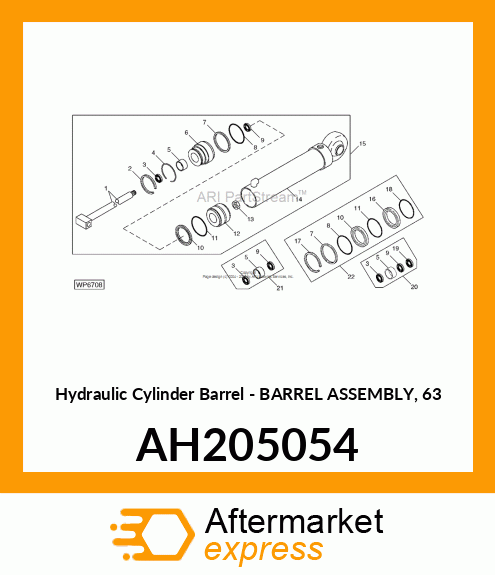 Hydraulic Cylinder Barrel - BARREL ASSEMBLY, 63 AH205054