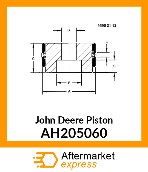 PISTON, UNITIZED, 90 X 50 X 30 AH205060