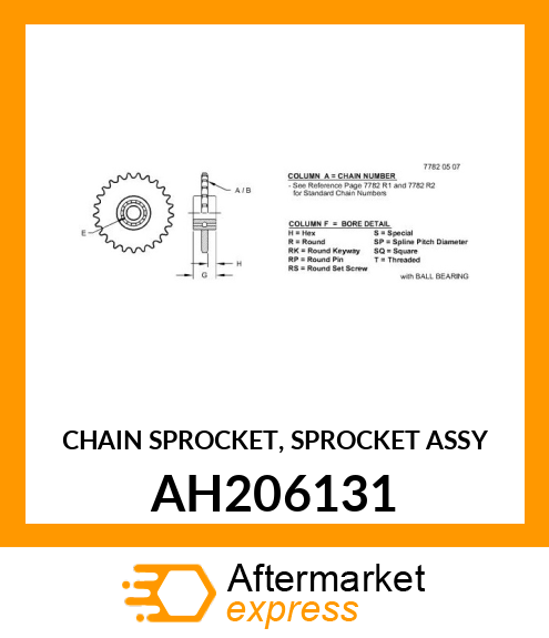 CHAIN SPROCKET, SPROCKET ASSY AH206131