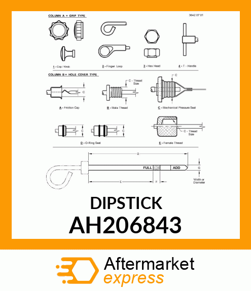 DIPSTICK, GEARBOX, JACKSHAFT, NARRO AH206843