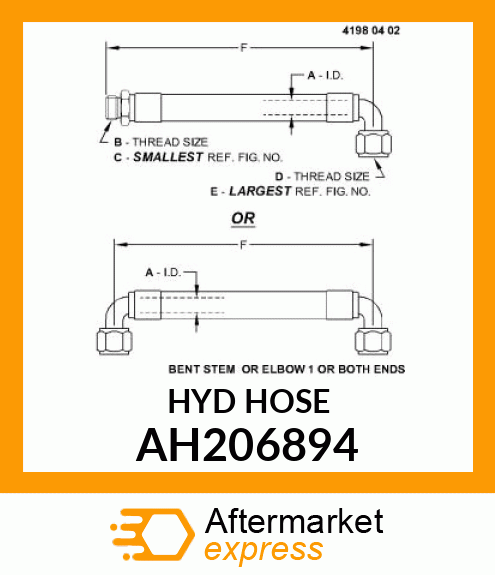 HOSE ASSY, RETURN REEL DRIVE CONV AH206894