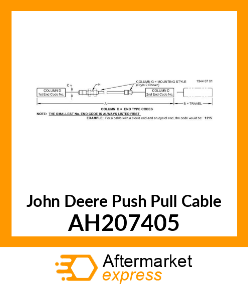 PUSH PULL CABLE, FH LATCHING, LEVEL AH207405