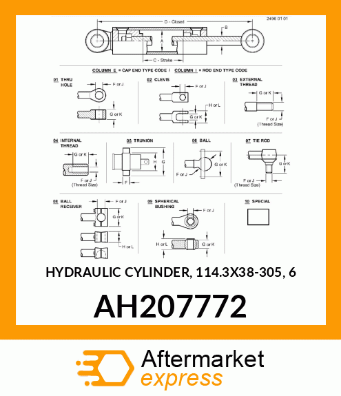 HYDRAULIC CYLINDER, 114.3X38 AH207772