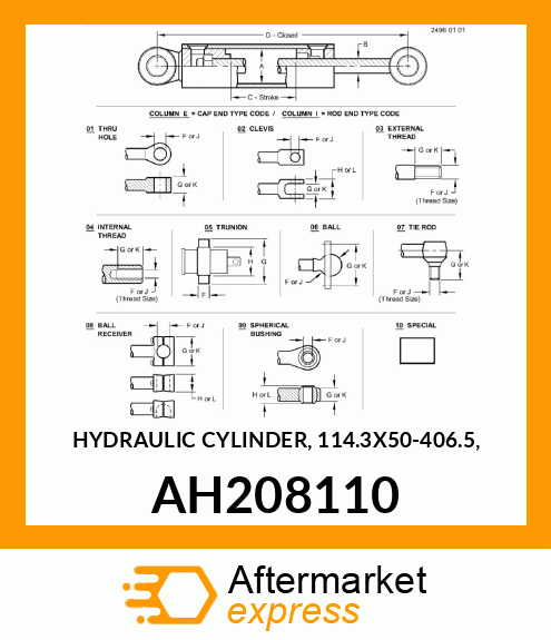 HYDRAULIC CYLINDER, 114.3X50 AH208110