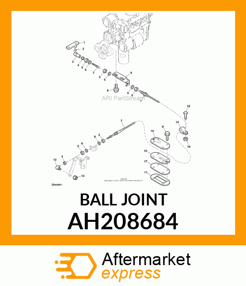 BALL JOINT,M6 THREAD, 8.8 AH208684