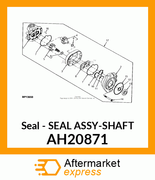 Seal - SEAL ASSY-SHAFT AH20871