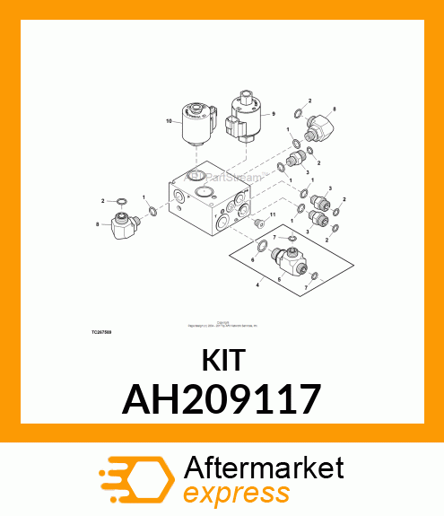 SEAL KIT,AHC SOLENOID AH209117