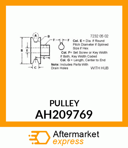 PULLEY,KNIFE DRIVE FOR "C" SECTION AH209769