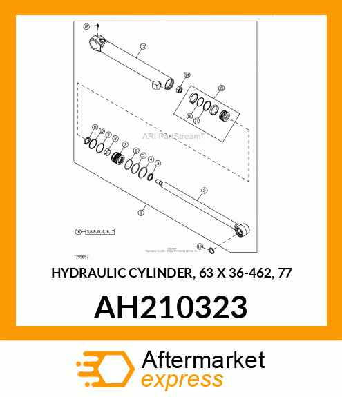 HYDRAULIC CYLINDER, 63 X 36 AH210323