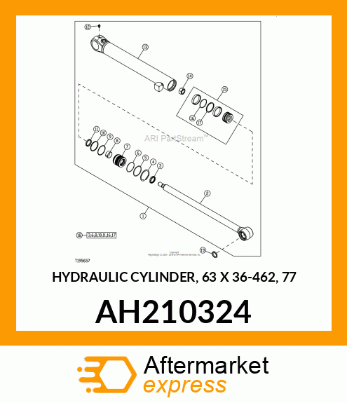 HYDRAULIC CYLINDER, 63 X 36 AH210324