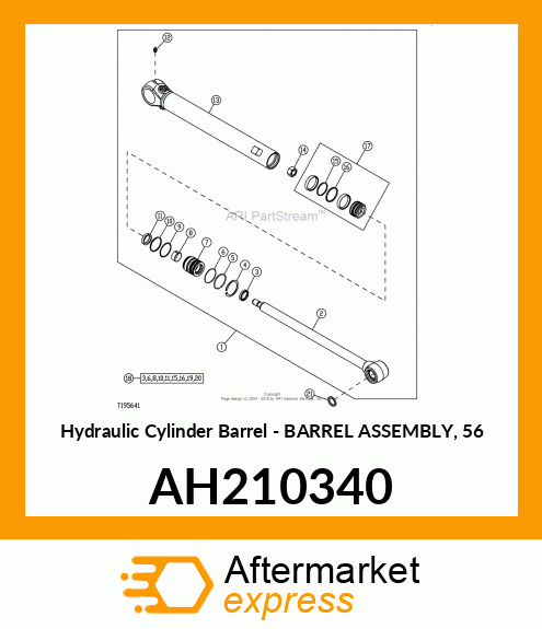 Hydraulic Cylinder Barrel - BARREL ASSEMBLY, 56 AH210340