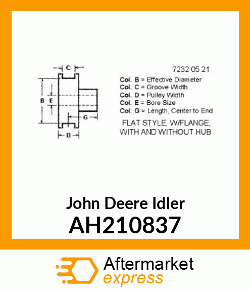 IDLER *,PULLEY, FLAT 203.2 O.D. AH210837