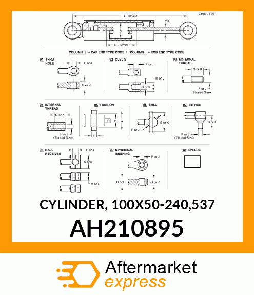 CYLINDER, 100X50 AH210895