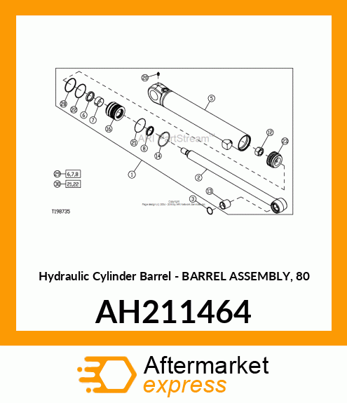 Hydraulic Cylinder Barrel - BARREL ASSEMBLY, 80 AH211464