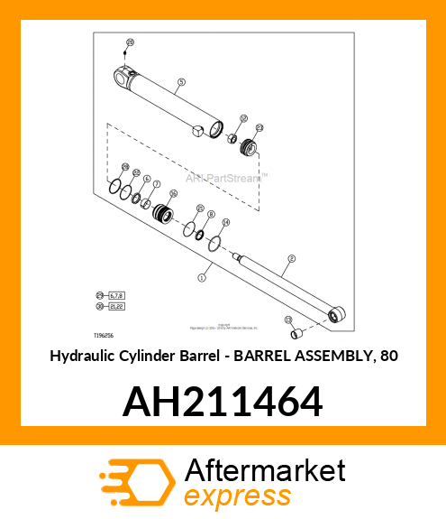 Hydraulic Cylinder Barrel - BARREL ASSEMBLY, 80 AH211464