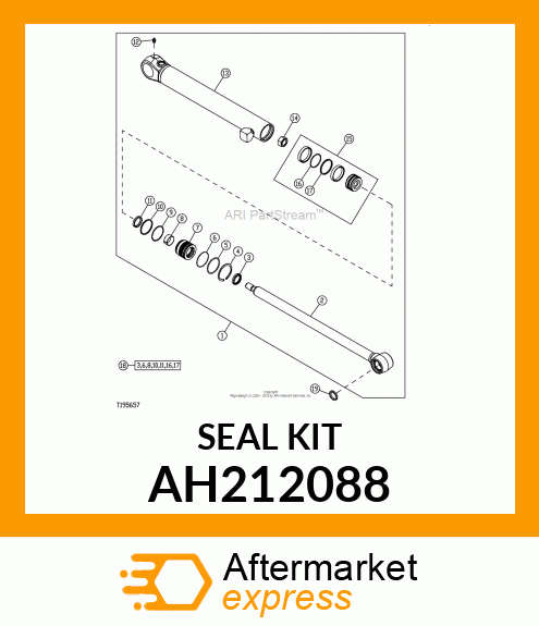 HYDRAULIC CYLINDER KIT, BORE, 63 AH212088