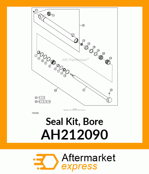 HYDRAULIC CYLINDER KIT, BORE, 70 AH212090