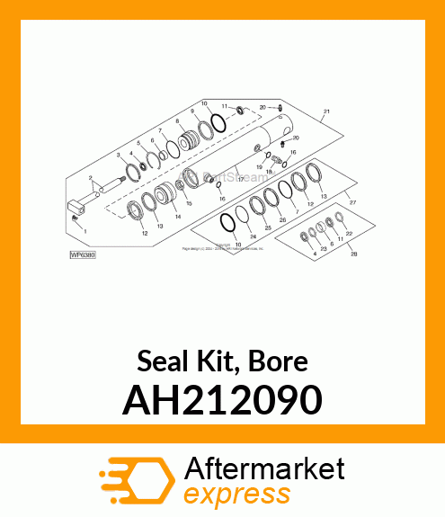 HYDRAULIC CYLINDER KIT, BORE, 70 AH212090