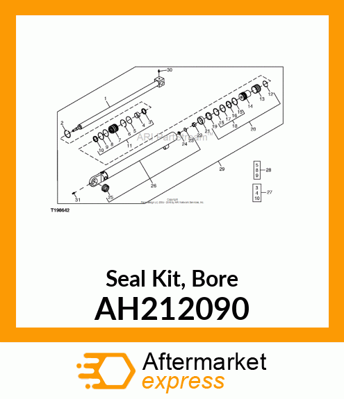 HYDRAULIC CYLINDER KIT, BORE, 70 AH212090