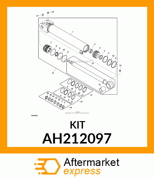 HYDRAULIC CYLINDER KIT, BORE, 90 AH212097