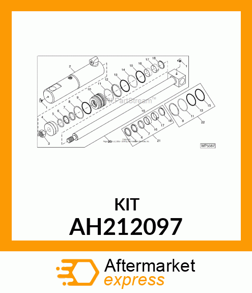 HYDRAULIC CYLINDER KIT, BORE, 90 AH212097