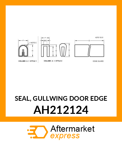 SEAL, GULLWING DOOR EDGE AH212124