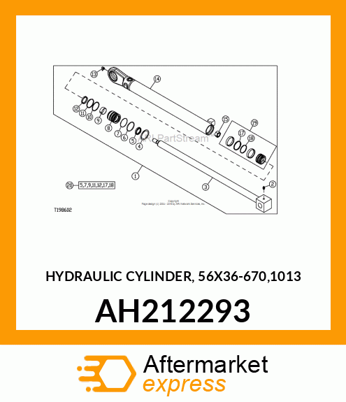 HYDRAULIC CYLINDER, 56X36 AH212293