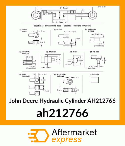 HYDRAULIC CYLINDER, 69.85 X 28 ah212766