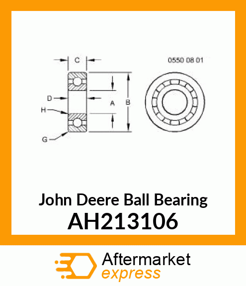BEARING, BALL W/SNAP RING AH213106