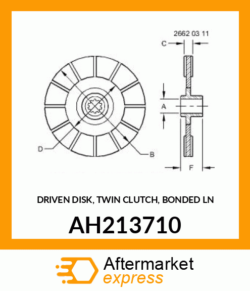 DRIVEN DISK, TWIN CLUTCH, BONDED LN AH213710