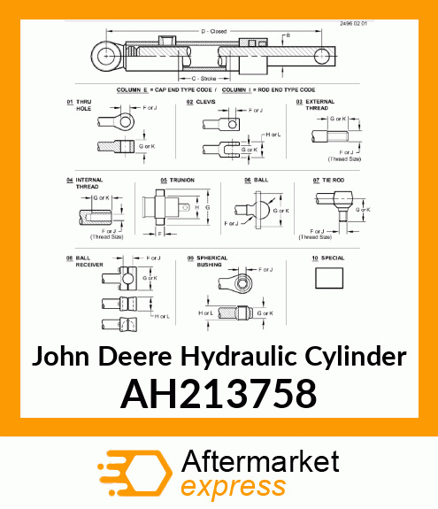 HYDRAULIC CYLINDER, 1.75 X 1 AH213758