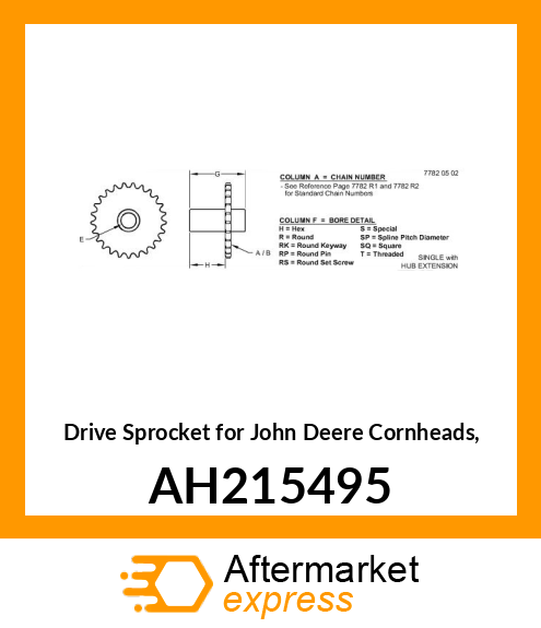 DR SPROCKET, ASSY, ANSI NO. 80 17T AH215495