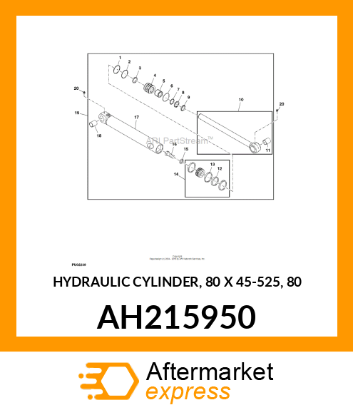 HYDRAULIC CYLINDER, 80 X 45 AH215950