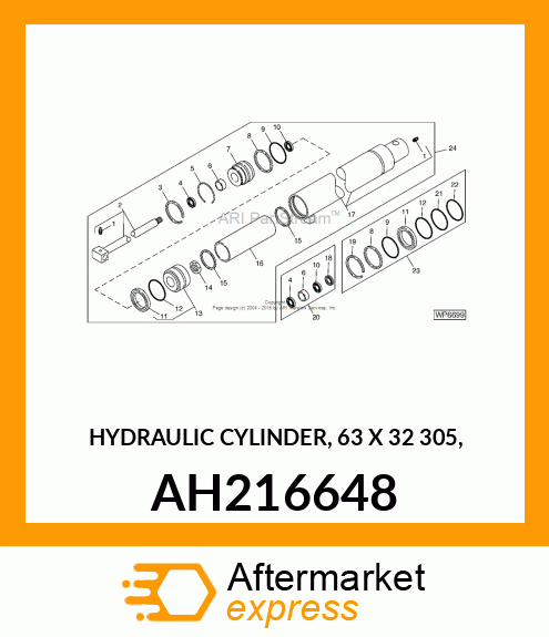 HYDRAULIC CYLINDER, 63 X 32 AH216648