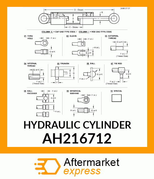 HYDRAULIC CYLINDER, 152.4 X 70 AH216712