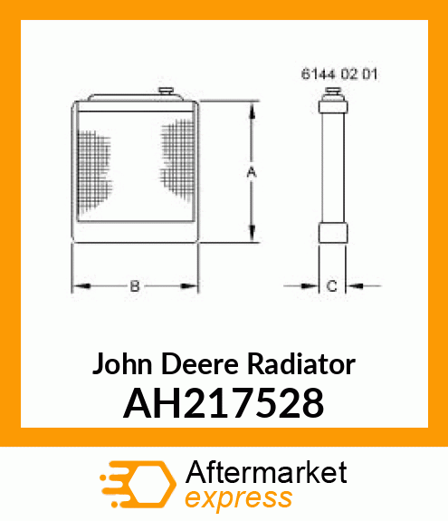 RADIATOR, SMALL 7R5F WIDE TUBE AH217528