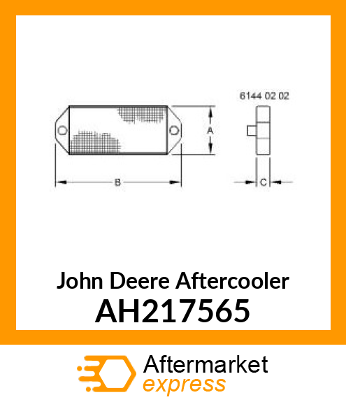 AFTERCOOLER, 2 PASS SQ WAVE SMALL AH217565