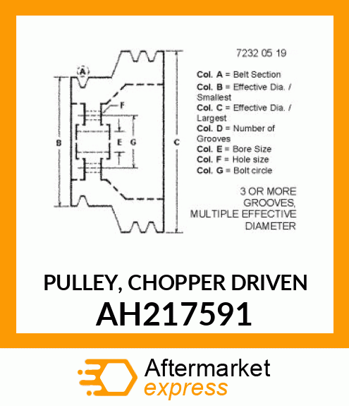 PULLEY, CHOPPER DRIVEN AH217591