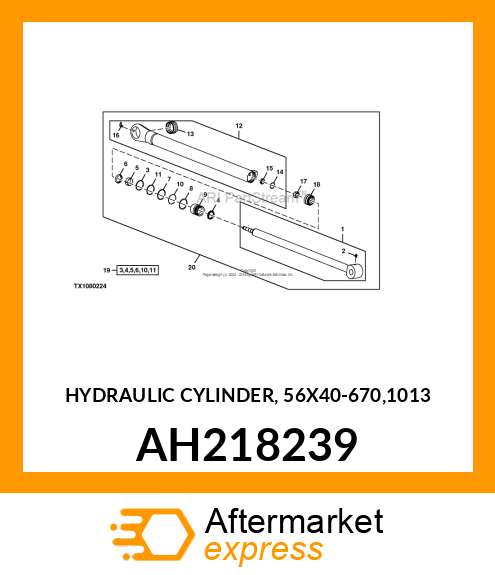 HYDRAULIC CYLINDER, 56X40 AH218239