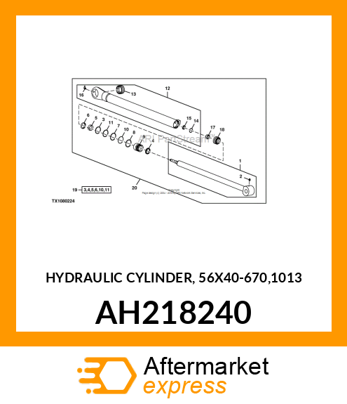 HYDRAULIC CYLINDER, 56X40 AH218240