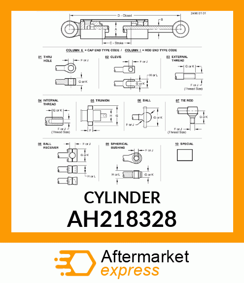 HYDRAULIC CYLINDER, 70X40 AH218328