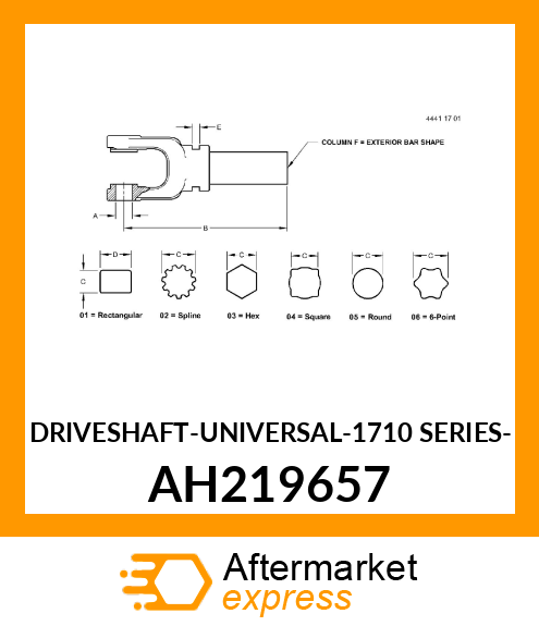 Universal Driveshaft AH219657