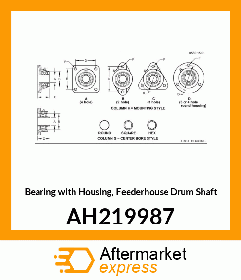 BEARING WITH HOUSING, WITH SPERICAL AH219987