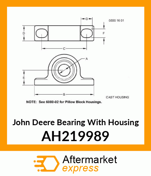 BEARING WITH HOUSING, CENTER BRG AN AH219989