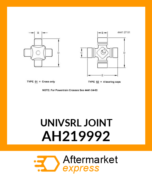 UNIVERSAL JOINT CROSS, KIT AH219992