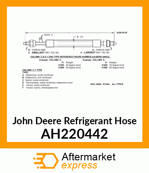 REFRIGERANT HOSE, LINE ASSY AH220442
