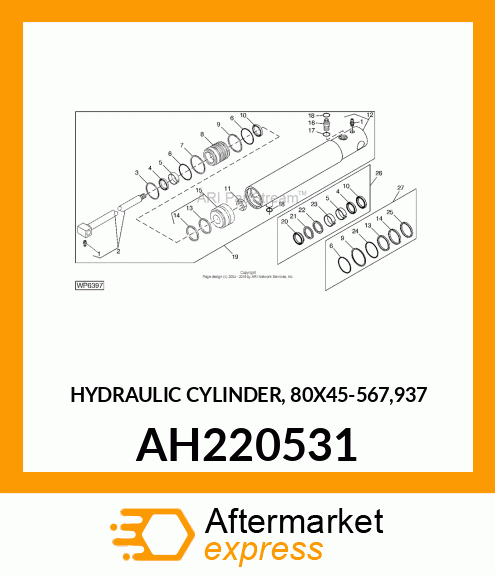 HYDRAULIC CYLINDER, 80X45 AH220531
