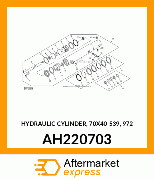 HYDRAULIC CYLINDER, 70X40 AH220703
