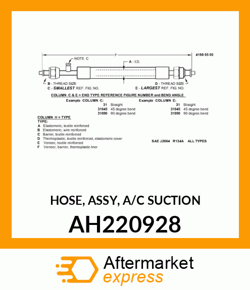 HOSE, ASSY, A/C SUCTION AH220928