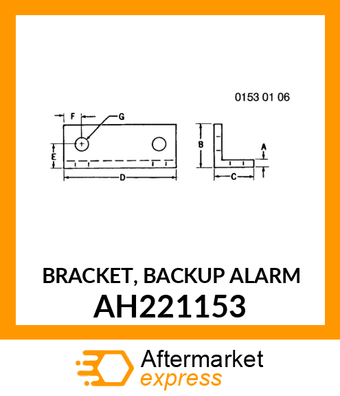 BRACKET, BACKUP ALARM AH221153